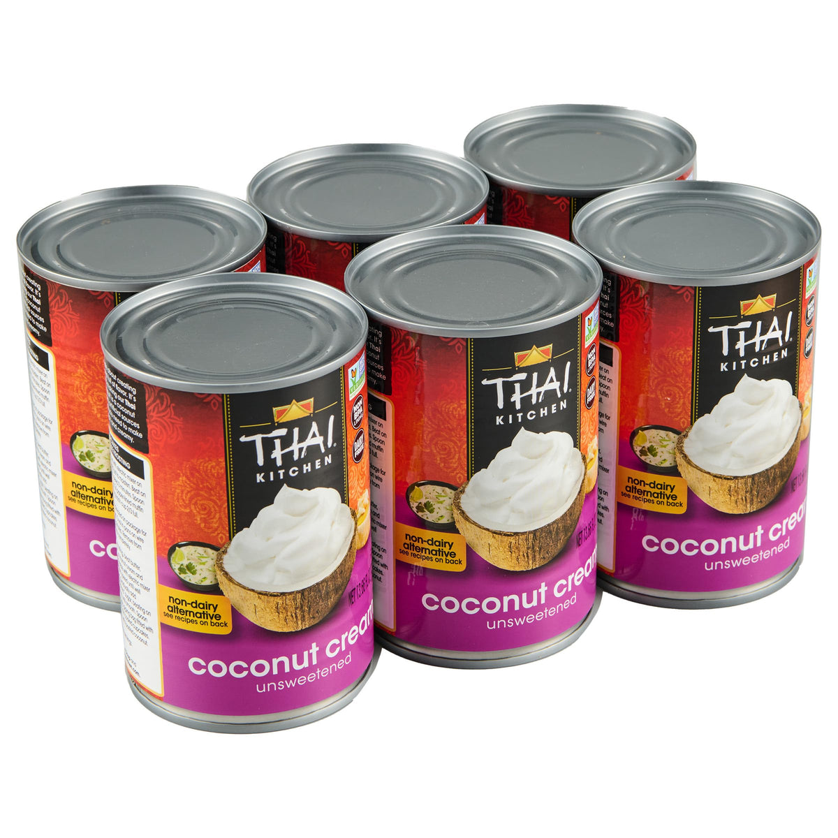 Unsweetened Coconut Cream by Thai Kitchen – 13.66 Fl Oz (Pack of 6), Stainless steel, Pack of 6, Model 737628010929