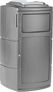 Commercial Zone PolyTec™ Side Entry Trash Container, Square, Tray, Dual Flipper, Dome Top