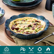 Vancasso Ceramic Pie Dish, 9 Inch Deep Reactive Glaze, Green