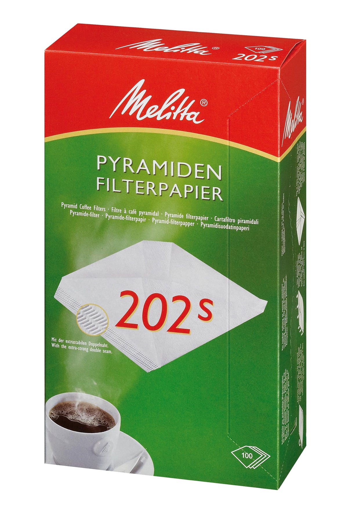 filter paper 202 S Pyramid by Melitta – 202s, Paper, White, Pack of 5, Model 4024472145768