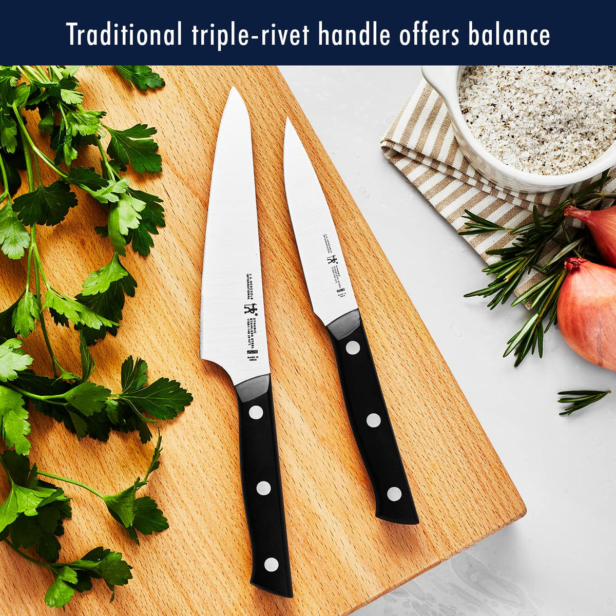 Dynamic Razor-Sharp 15-Piece Knife Set by HENCKELS – 15-pc, Stainless Steel, Brown, Model 17571-015