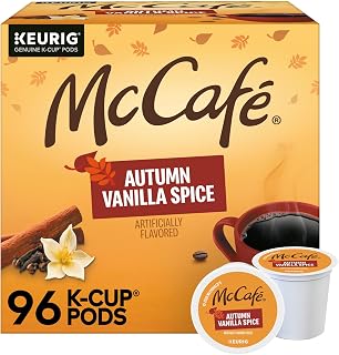 McCafe Autumn Vanilla Spice, Single Serve Coffee Keurig K-Cup Pods, Flavored Coffee, 96 Count (4 Packs of 24)