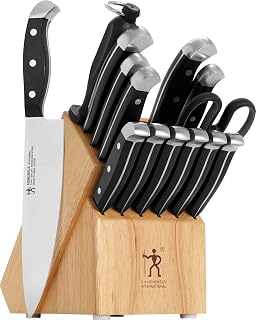 HENCKELS Statement 15-Pc Knife Block Set, Razor-Sharp, German Engineered | Informed by 100+ Years of Mastery. Dishwasher safe, Comfortable Grip Ideal for Everyday Cooking. High Quality Stainless Steel