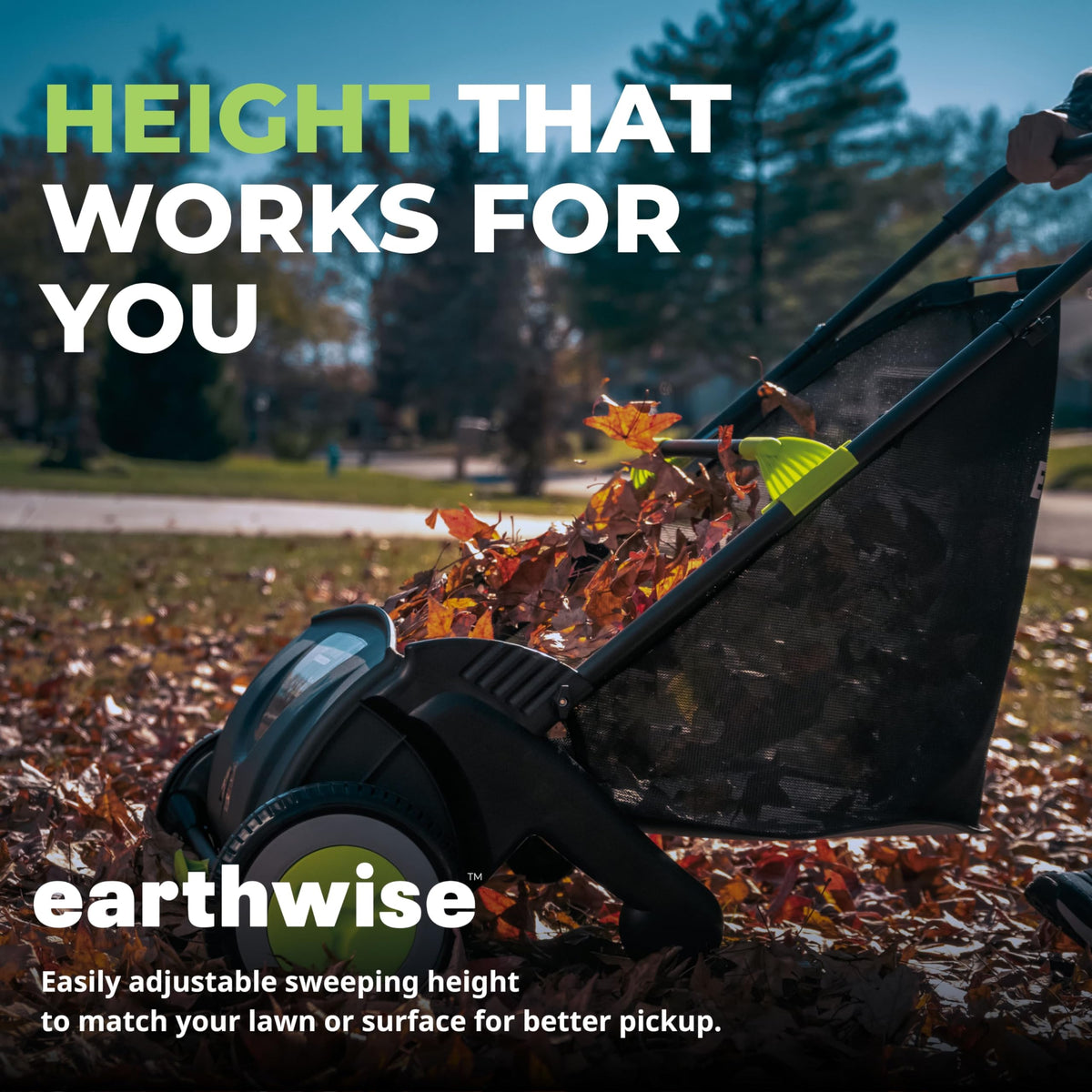 21-Inch Width Leaf & Grass Push Lawn Sweeper by Earthwise – 21" Width, Pine, Black, Model LSW70021