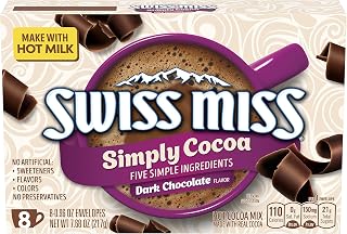 Swiss Miss Simply Cocoa Dark Chocolate Flavored Hot Cocoa Mix, Hot Cocoa Bar Supplies, 0.96 oz., 8-Count Envelopes