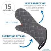 Oven Mitts by Carlisle FoodService Products – 15" (Pack of 1), Cotton, Tan, Model 800FG15