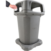 Outdoor Trash Can with Hinged Lid by Global Industrial – 60.0 gallons, Plastic, Gray, Model 732315