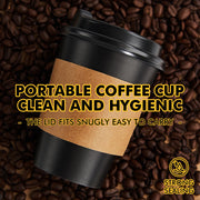 Racetop Paper Coffee Cups, 12 oz with Lids and Sleeves, Black, 100 Count
