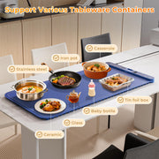 FJAU Electric Silicone Warming Tray, 32 x 15 Inch, Blue