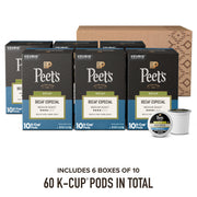 Coffee Pods by Peet's Coffee – 10 Count (Pack of 6), Decaf Especial - 60 K-Cups, Pack of 6, Model 511877
