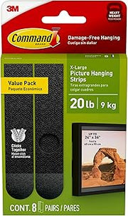 Command X-Large (20 lb) Picture Hanging Strips, 8 Pairs (16 Strips)