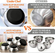 Umite Chef Stainless Steel Mixing Bowl Set, 26 Piece with Lids and Graters, Carbon Black