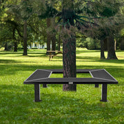 6' Square Outdoor Tree Bench by Global Industrial – 6 inches, Thermoplastic Coated Steel, Black, Model 277510BK