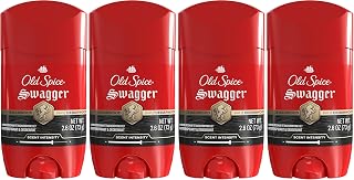 Old Spice Antiperspirant Deodorant for Men,24/7 Sweat & Odor Protection,24/7 Lasting Freshness,Invisible Solid,Swagger with Cedarwood Scent,2.6 oz,(Pack of 4)