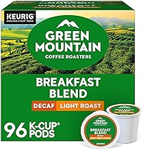 Green Mountain Coffee Breakfast Blend Decaf Keurig Single-Serve K-Cup pods, Light Roast Coffee, 96 Count