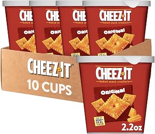 Cheez-It Cheese Crackers, Baked Snack Crackers, Office and Kids Snacks, Original, 22oz Case (10 Cups)