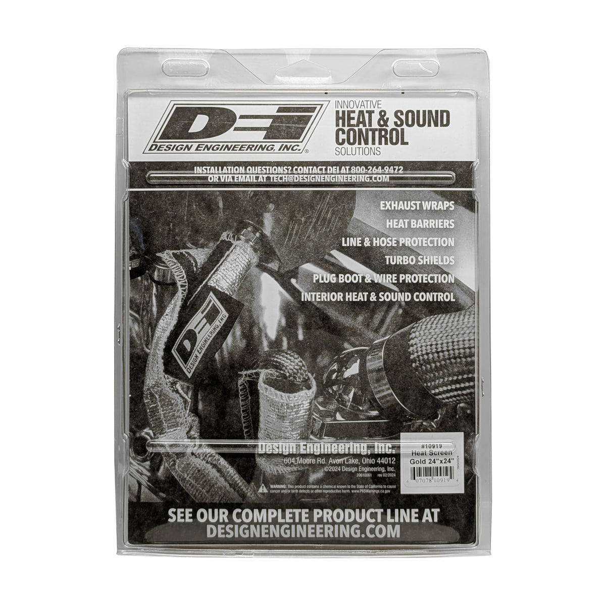 Heat Screen Gold 24" x 24" Non-Adhesive Reflective Heat by Design Engineering – 24" x 24", Fiberglass, Model 10919