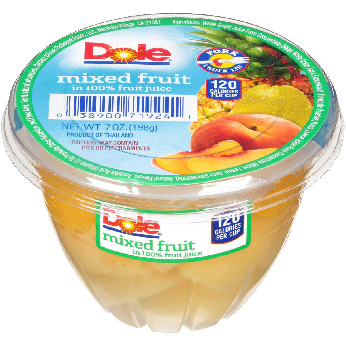 Mixed Fruit Cups by Dole – 7 oz (200ml), Pack of 12, Model 71924