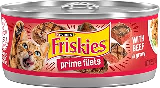 Purina Friskies Prime Filets Wet Cat Food, With Beef, (24) 5.5 oz Cans