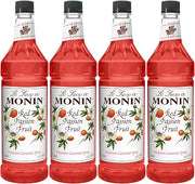 Monin Flavored Syrup, Red Passion Fruit, 33.8-Ounce Plastic Bottles (Pack of 4)