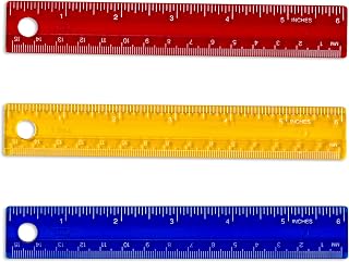Officemate Achieva Plastic 6-Inch Ruler, Box of 24, Assorted Translucent Colors (30207)