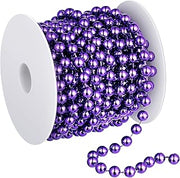 26 Feet Christmas Tree Beaded Garland Plastic Pearl Strands Chain Artificial Pearls Beads Trim Garland for Xmas Tree Holiday Wedding DIY Decoration Supplies (Purple)
