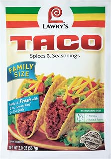 Lawry's Family Size Taco Spices & Seasonings Mix, 2 oz (Pack of 10)