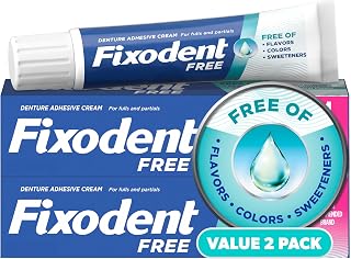 Fixodent Denture Adhesive Free, Secure for Full and Partial Denture Wearers 1.4oz, Pack of 2
