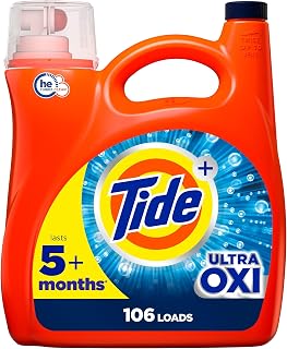 Tide Ultra Oxi Liquid Laundry Detergent, 106 Loads, 149 fl oz, HE Compatible