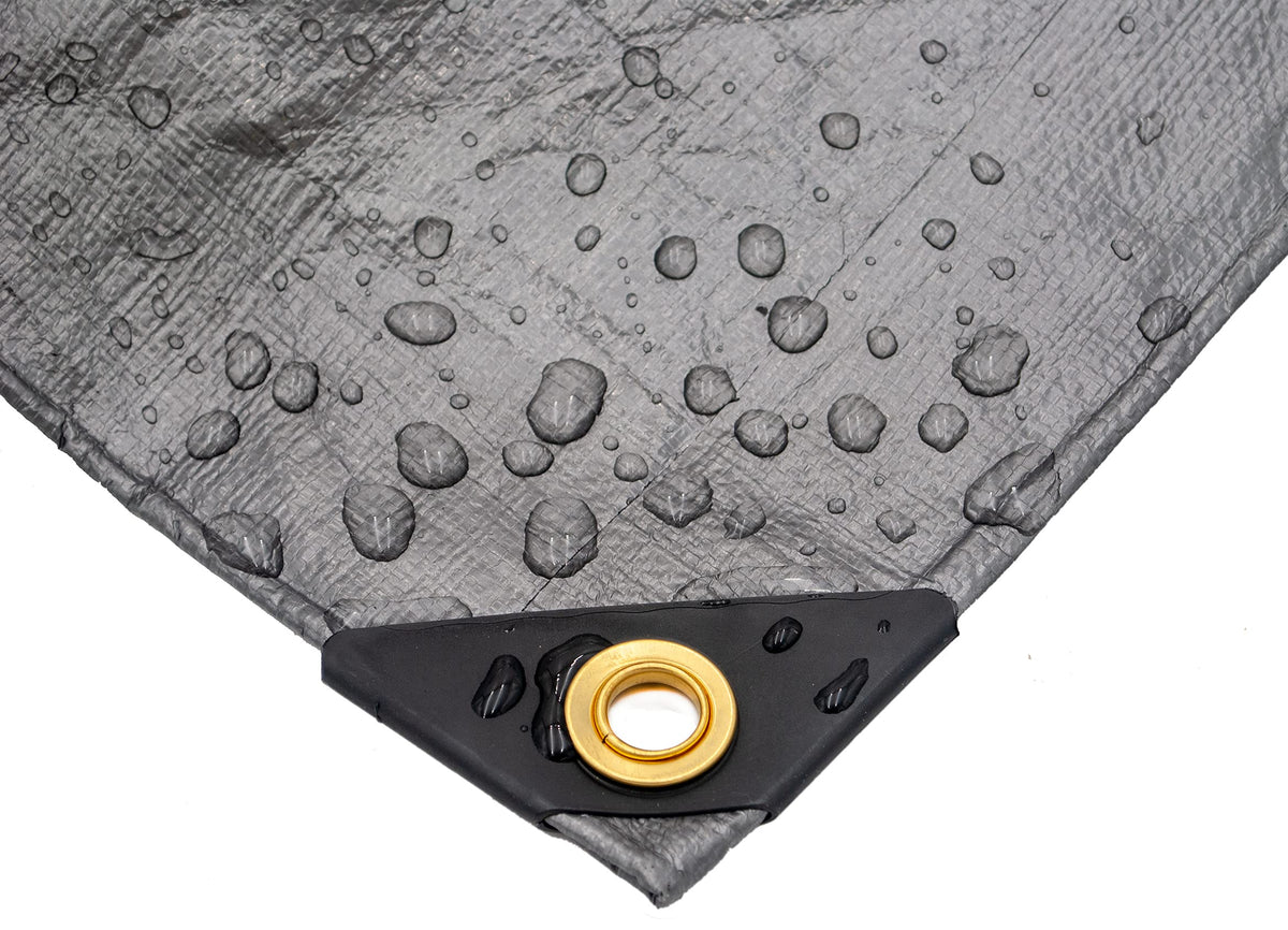 Heavy Duty Silver Tarp 6 OZ. by HARPSTER TARPS – 12'x12', High Density Polyethylene (HDPE), Silver, Model S12x12