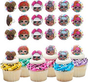 DecoPac L.O.L. Surprise! Rings, 24 L.O.L. Surprise Funseeker Cupcake Decorations Featuring 6 Different Dolls - 24 Pack