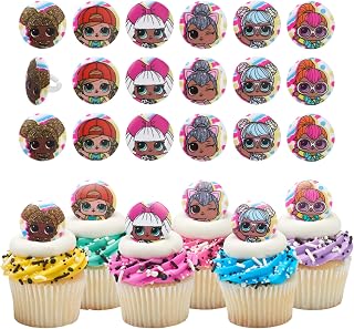 DecoPac L.O.L. Surprise! Rings, 24 L.O.L. Surprise Funseeker Cupcake Decorations Featuring 6 Different Dolls - 24 Pack