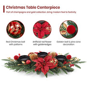 Alupssuc Christmas Candle Holder, 28 Inch Red Gold, 3 Trays