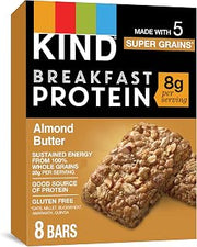KIND Breakfast Protein Bars, Almond Butter, Healthy Snacks, Gluten Free, 8g Protein, 32 Count