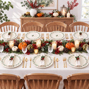 OBreezify Christmas Holly Charger Plates, 13 Inch Diameter, Set of 6