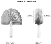 UNGER One Size (Pack of 6) / Cobweb and Corner Duster / White/Black Feather Dusters