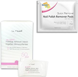Bundle Deal-LA Fresh Makeup Remover Wipes 50 Packets and Diamond Wipes Pre-soaked Nail polish 50Pads