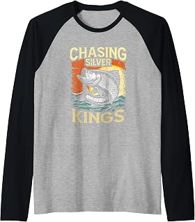 Retro Chasing Silver Kings Tarpon Fishing Raglan Baseball Tee