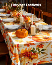 Pureegg Plastic Tablecloth, 54 x 108 Inch Rectangle, Pumpkin Harvest 10 Pack