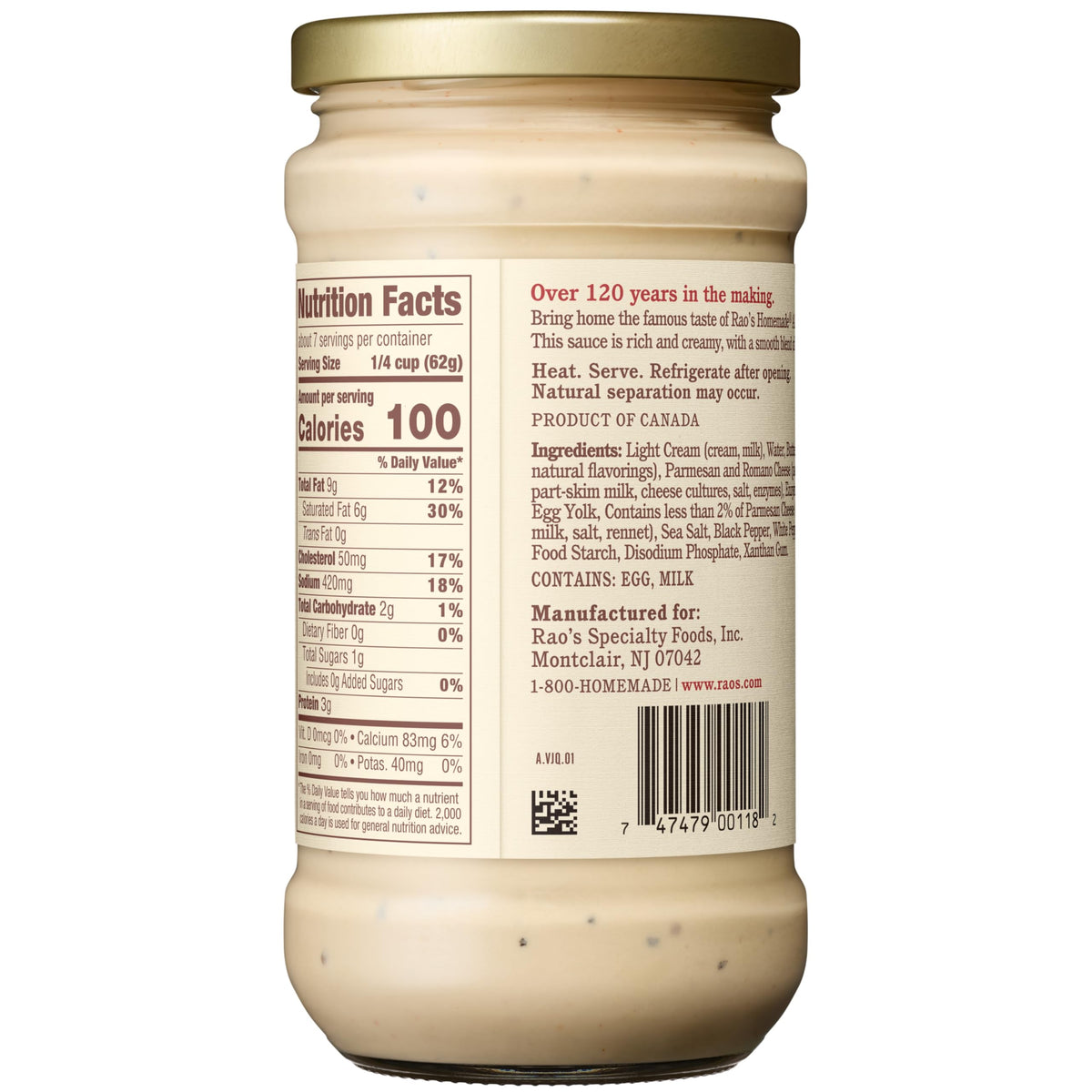 Alfredo Sauce by Rao's Homemade – 15 Ounce (Pack of 6), Sauce, Pack of 6