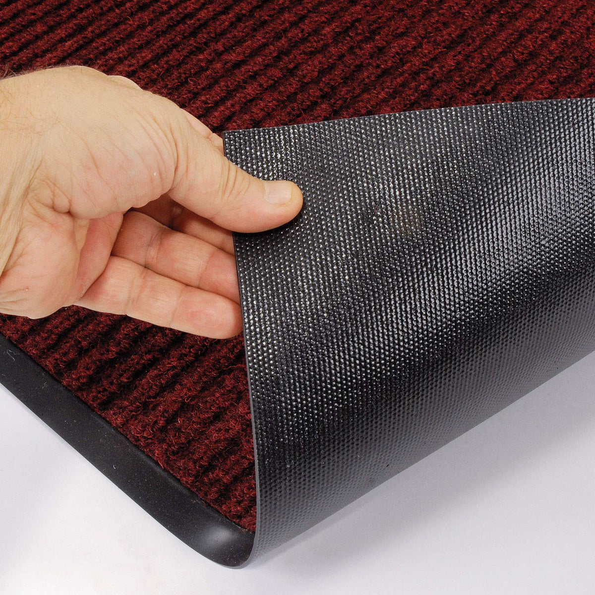 Deep Cleaning Ribbed Entrance Mat by Apache Mills – 3' x 3'3" (Rectangular), Polypropylene, Red, Model 0103311053X5