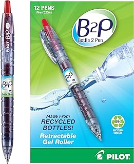 PILOT B2P - Bottle to Pen Ballpoint Pens, 12-Count, Red Ink, 1.0mm, 1-Pack