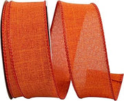 Reliant Ribbon 92573W-049-09F Everyday Linen Value Wired Edge Ribbon, 1-1/2 Inch X 10 Yards, Rust