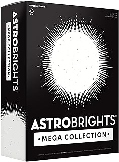 Astrobrights Mega Collection, Colored Cardstock, Bright Confetti White, 320 Sheets, 65 lb/176 GSM, 8.5" x 11" (91683)
