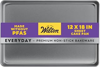 Wilton Aluminum Rectangular Sheet Cake Pan, Made Without PFAS, 12 x 18 in.