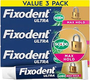 Fixodent Ultra Max Hold Plus Scope Secure Denture Adhesive, 1.8oz, 3 Pack