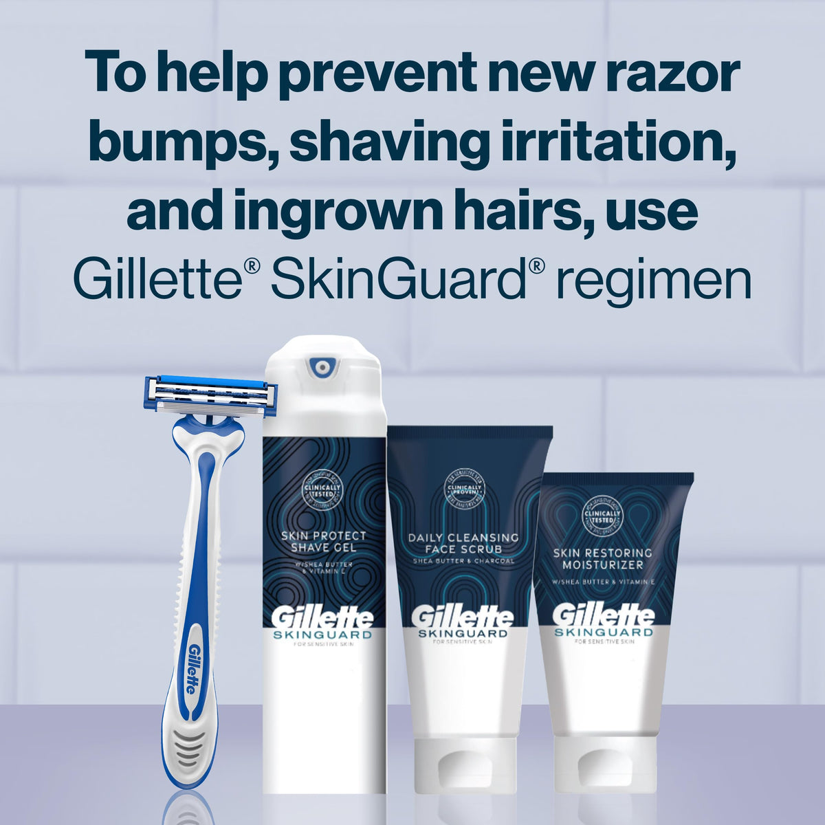 SkinGuard Razors for Men by Gillette – 4 Count (Pack of 1), Plastic, Silver