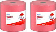 Wypall 41043 X80 Wipers mCmfTK with HYDROKNIT, Jumbo Roll, 12 1/2 x 13 2/5, Red (Pack of 2)