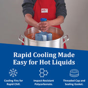 Rapi-Kool Cold Paddle for Cooling Hot Soups in Restaurants by San Jamar – 64 Ounces, Polycarbonate, Blue, Model RCU64