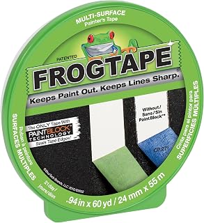 FrogTape CF 120 Crepe Paper Multi Surface Painters Masking Tape, 24mm x 55m, Green (127624)